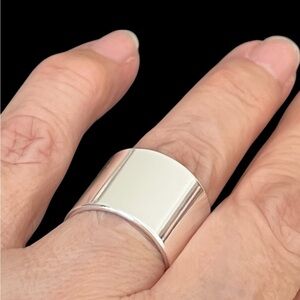 Wide Polished Silver .925 Band Ring size 7
